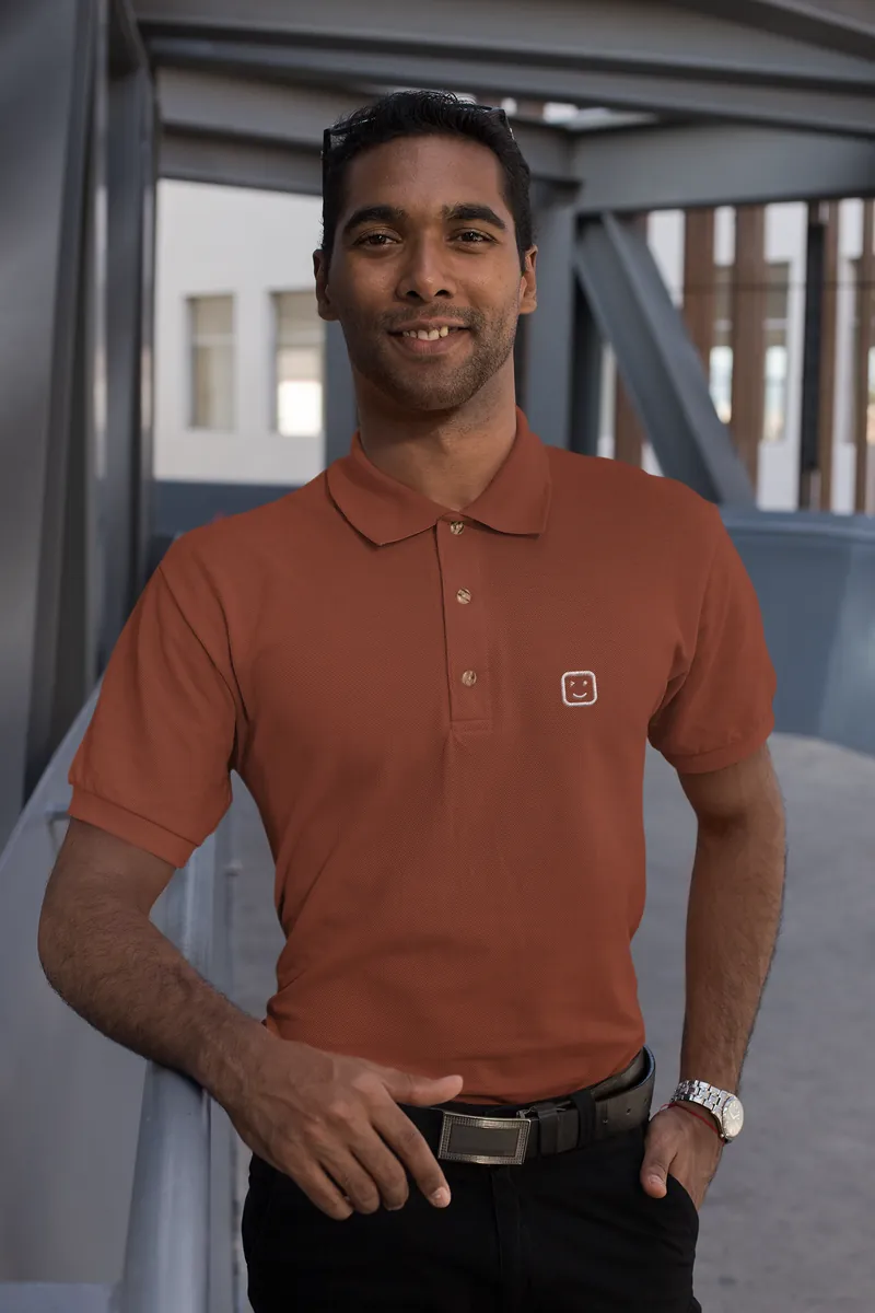 Minicon Men Brick Red Polo T-Shirt polo t-shirt for men India