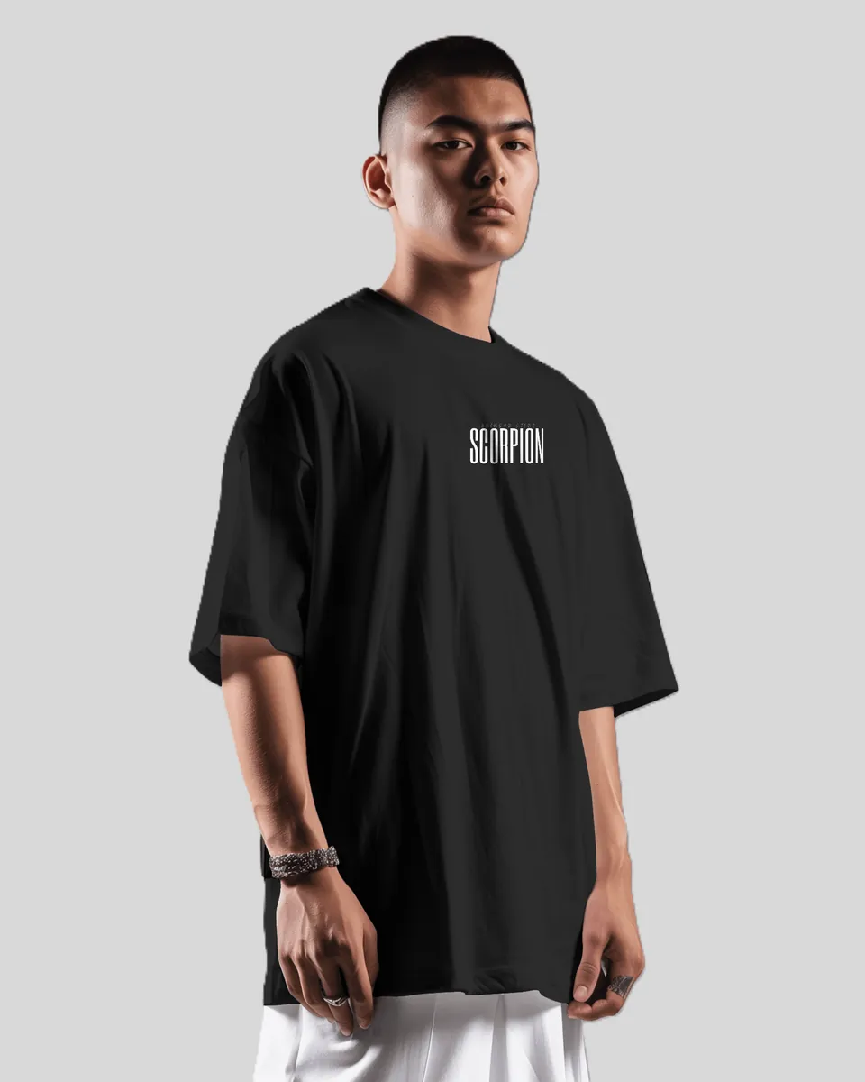 Minicon Scorpion Crimson Sting Black Oversized Classic T-Shirt printed t-shirt for men